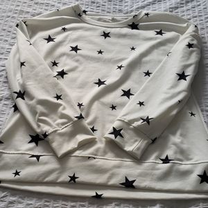 2/$15 Off-white and Black Stars Sweatshirt